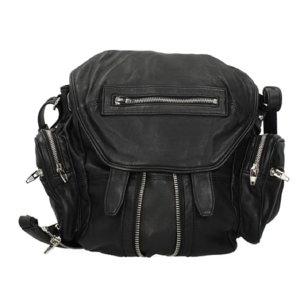 ALEXANDER WANG WOMEN black leather bag pack biker